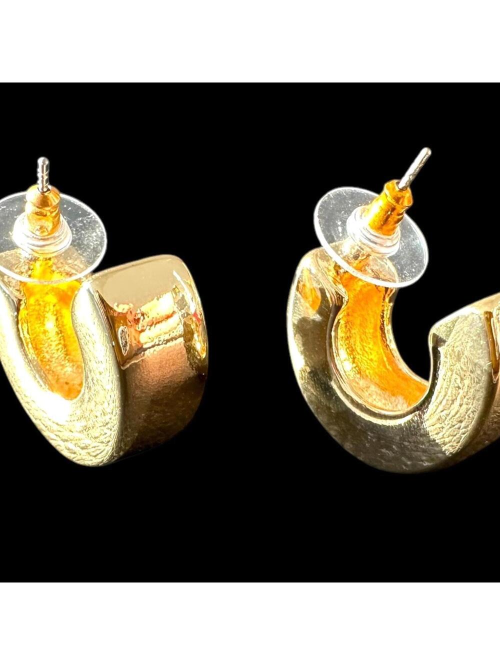Chunky Gold Hoop Earrings Bold Statement Fashion Jewelry‎